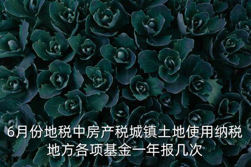 6月份地稅都報什么，每月地稅申報都要報些什么稅