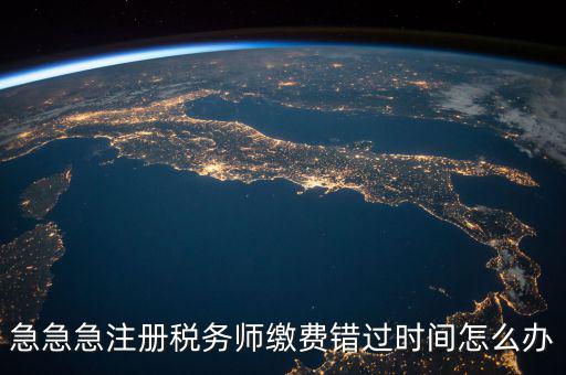 急急急注冊稅務師繳費錯過時間怎么辦