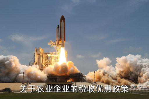 關于農(nóng)業(yè)企業(yè)的稅收優(yōu)惠政策