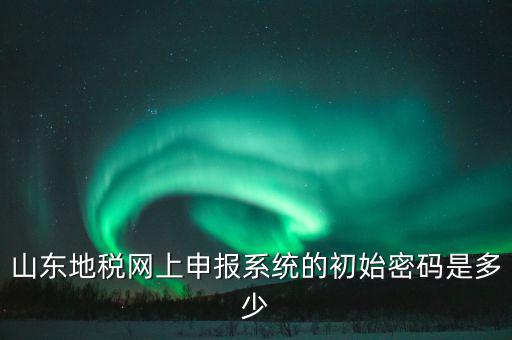 山東地稅申報默認密碼是什么意思，山東地稅網(wǎng)上申報系統(tǒng)的初始密碼是多少