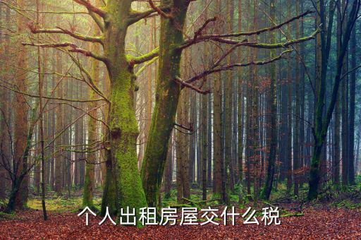 房屋出租稅是什么，房屋出租要繳什么稅啊稅率又是多少
