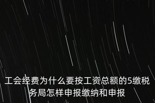 工會經(jīng)費為什么要按工資總額的5繳稅務局怎樣申報繳納和申報