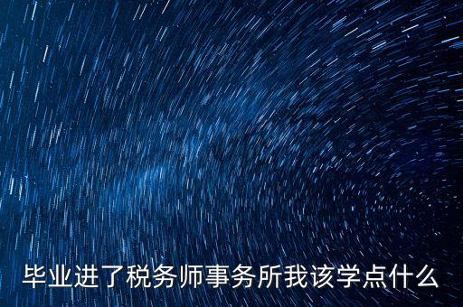 畢業(yè)進了稅務師事務所我該學點什么