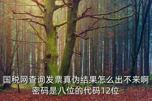 國稅局發(fā)票真?zhèn)尾樵兠艽a是什么，國稅網(wǎng)查詢發(fā)票真?zhèn)谓Y(jié)果怎么出不來啊密碼是八位的代碼12位