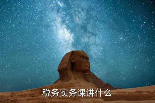 稅務實務課講什么