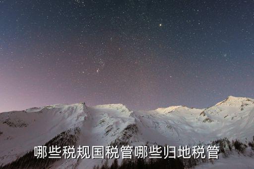 國稅地稅征管體制是什么，哪些稅規(guī)國稅管哪些歸地稅管