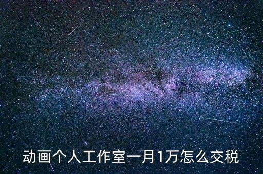 工作室如何繳納個稅，動畫個人工作室一月1萬怎么交稅