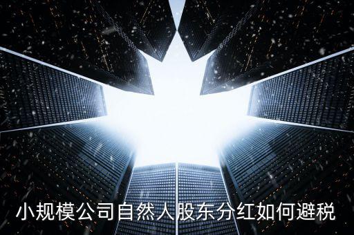 個人股東分紅如何避稅，小規(guī)模公司自然人股東分紅如何避稅
