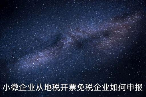 小微企業(yè)免稅如何申報，小微企業(yè)從地稅開票免稅企業(yè)如何申報