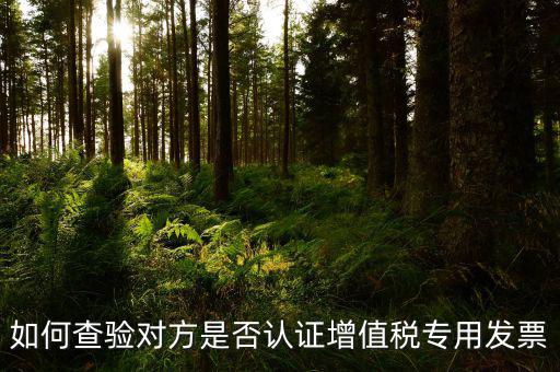 如何查驗對方是否認(rèn)證增值稅專用發(fā)票