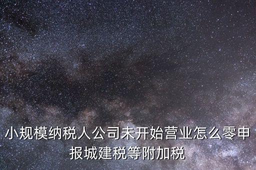 城建稅如何零申報(bào)，小規(guī)模納稅人公司未開始營(yíng)業(yè)怎么零申報(bào)城建稅等附加稅