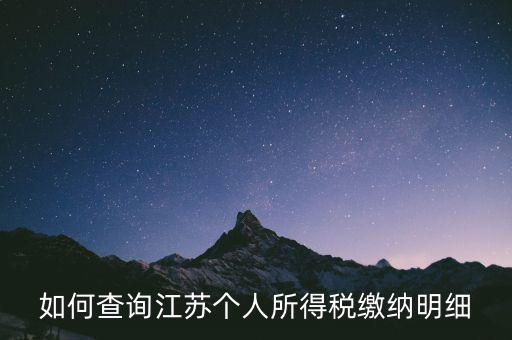 如何查詢(xún)江蘇個(gè)人所得稅繳納明細(xì)
