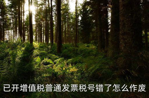 已開增值稅普通發(fā)票稅號(hào)錯(cuò)了怎么作廢