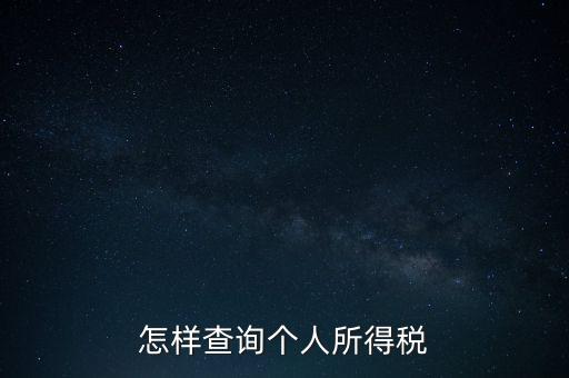 如何查詢自己交稅，個(gè)人繳稅記錄怎么查詢