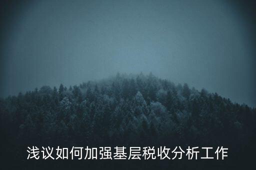 如何搞好稅收科研，淺議如何加強(qiáng)基層稅收分析工作