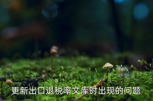 出口退稅文庫如何更新，請問各位出口退稅系統(tǒng)里的代碼庫怎么更新啊怎么老沒反應(yīng)的呢