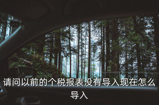 請問以前的個稅報表沒有導入現(xiàn)在怎么導入