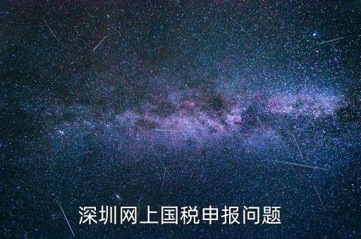 深圳網(wǎng)上國稅申報(bào)問題
