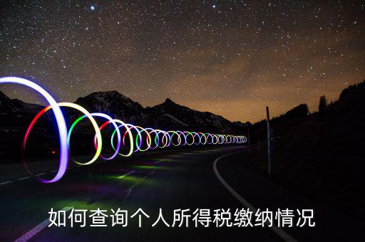 如何查詢(xún)個(gè)人所得稅繳納情況