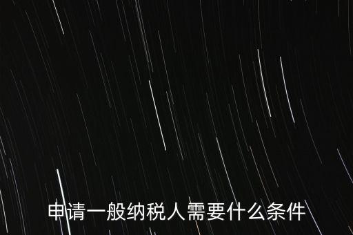 申請一般納稅人需要什么條件