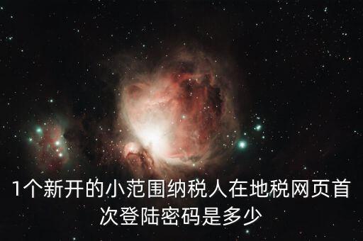 地稅ca如何登錄密碼是多少錢(qián)，1個(gè)新開(kāi)的小范圍納稅人在地稅網(wǎng)頁(yè)首次登陸密碼是多少