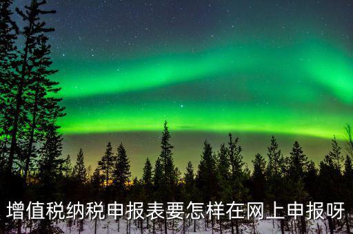 增值稅網(wǎng)上如何申報系統(tǒng)，增值稅納稅申報表要怎樣在網(wǎng)上申報呀