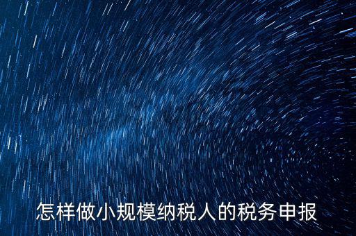 小規(guī)模納稅人水利基金如何申報(bào)，怎樣做小規(guī)模納稅人的稅務(wù)申報(bào)