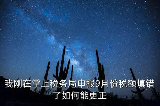稅務(wù)如何更正申報，我剛在掌上稅務(wù)局申報9月份稅額填錯了如何能更正