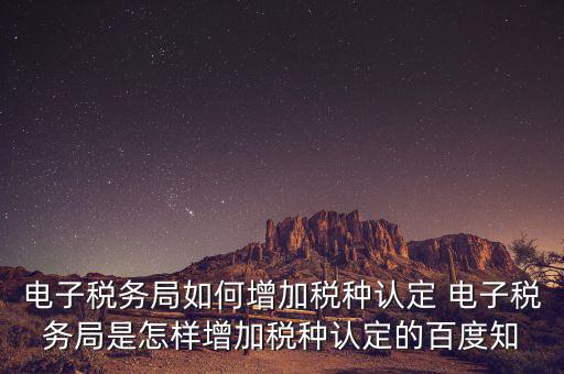 電子國稅如何增加稅種，怎么在四川電子稅務(wù)局增加稅種