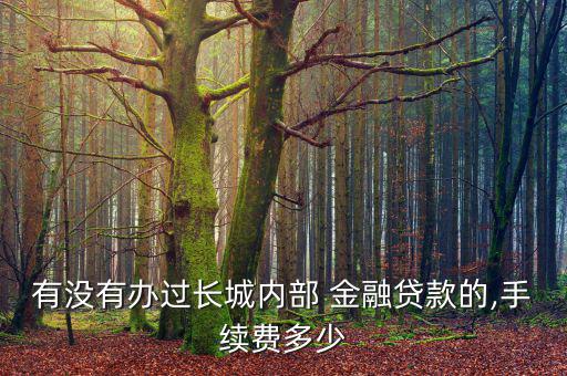 有沒有辦過(guò)長(zhǎng)城內(nèi)部 金融貸款的,手續(xù)費(fèi)多少