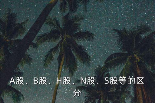 A股、B股、H股、N股、S股等的區(qū)分