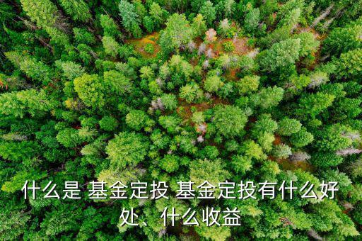 什么是 基金定投 基金定投有什么好處、什么收益
