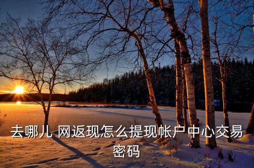 去哪兒 網返現(xiàn)怎么提現(xiàn)帳戶中心交易密碼