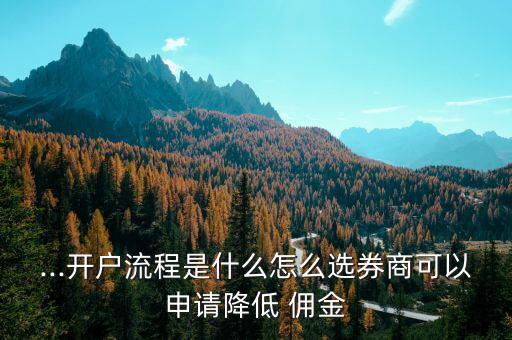 ...開戶流程是什么怎么選券商可以申請(qǐng)降低 傭金