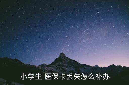  小學(xué)生 醫(yī)?？▉G失怎么補(bǔ)辦