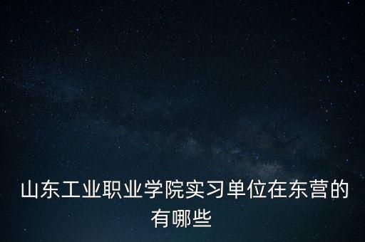  山東工業(yè)職業(yè)學(xué)院實(shí)習(xí)單位在東營的有哪些