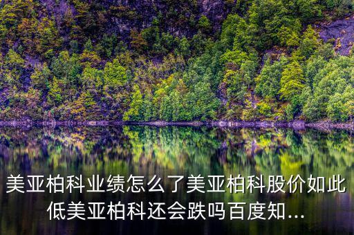 美亞柏科業(yè)績怎么了美亞柏科股價(jià)如此低美亞柏科還會(huì)跌嗎百度知...