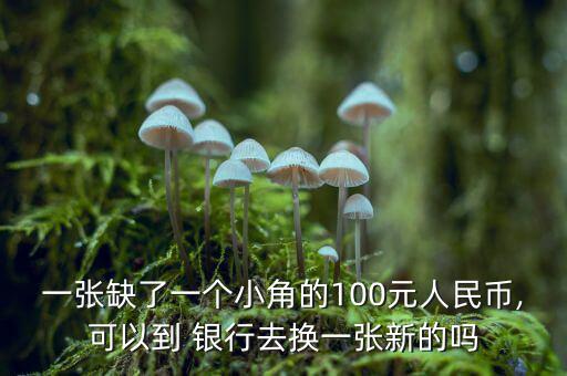 一張缺了一個小角的100元人民幣,可以到 銀行去換一張新的嗎