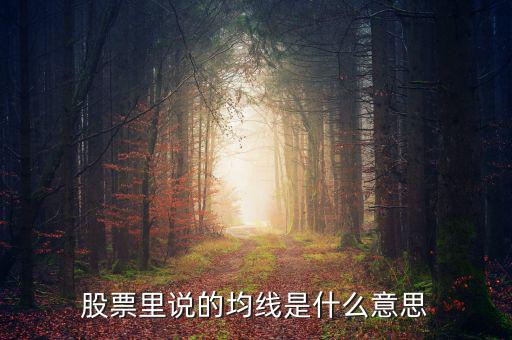 股票里說(shuō)的均線是什么意思
