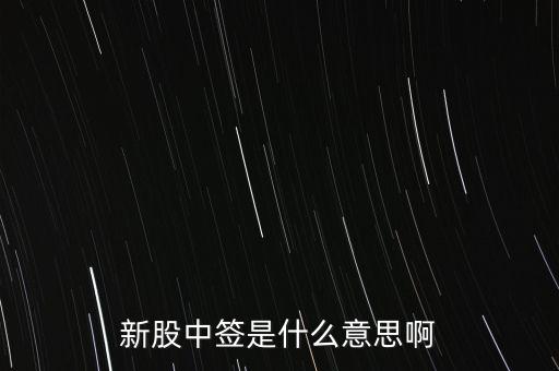 中簽號什么意思，新股的中簽號在哪里查詢呀