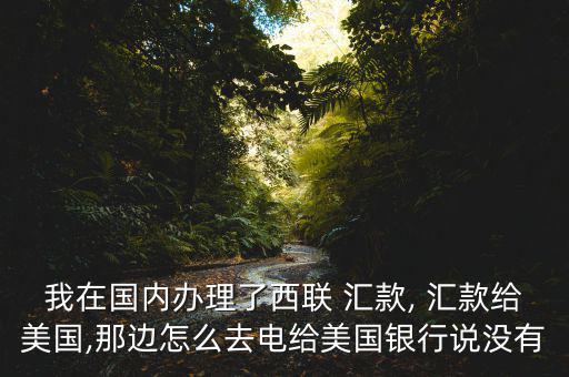 我在國(guó)內(nèi)辦理了西聯(lián) 匯款, 匯款給美國(guó),那邊怎么去電給美國(guó)銀行說(shuō)沒(méi)有