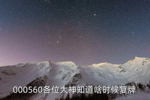 方正電機什么時候復牌，000560各位大神知道啥時候復牌