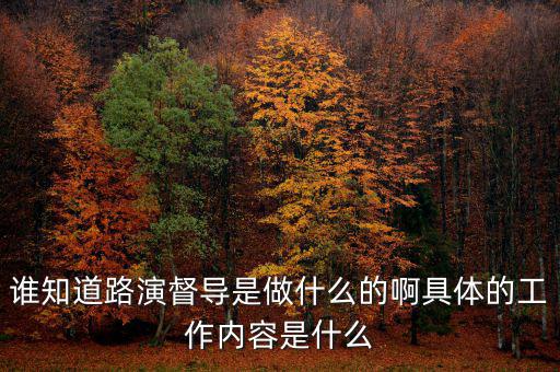 上證路演中心干什么的，誰知道路演督導是做什么的啊具體的工作內(nèi)容是什么
