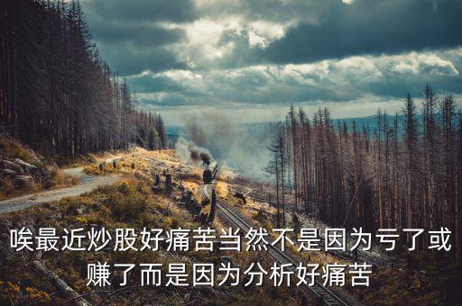 唉最近炒股好痛苦當然不是因為虧了或賺了而是因為分析好痛苦