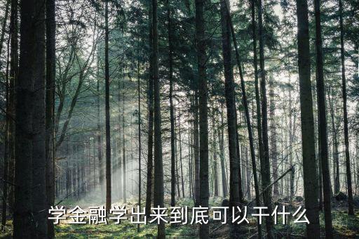 金融專業(yè)能干什么，金融專業(yè)可以做什么工作