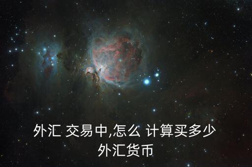  外匯 交易中,怎么 計算買多少 外匯貨幣