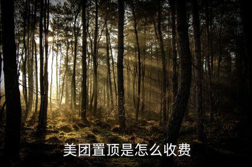 美團置頂是怎么收費