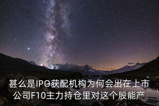 ipo獲配機(jī)構(gòu)什么意思，ipo配售是什么意思