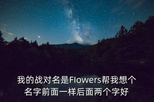 石油戰(zhàn)對的名字什么好，我的戰(zhàn)對名是FIowers幫我想個名字前面一樣后面兩個字好