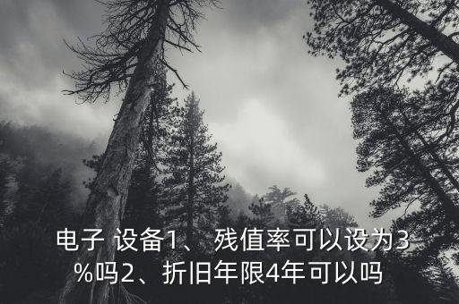  電子 設(shè)備1、 殘值率可以設(shè)為3%嗎2、折舊年限4年可以嗎